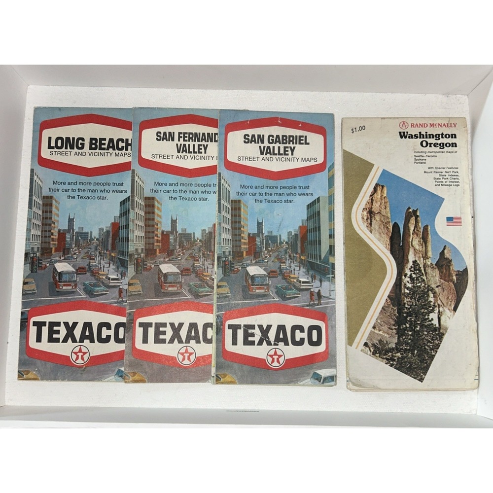 Vintage Bundle 1970's TEXACO Street and Vicinity Maps & Rand McNally
